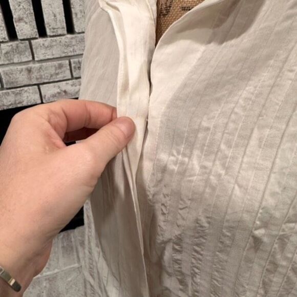 NWT Everlane The City Stripe Shirt Womens Size 6 Button Down Long Sleeve Bone - Picture 9 of 16
